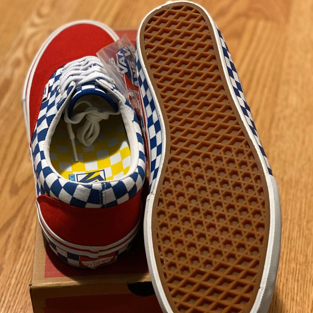 Vans Era Pro Red, Blue & White Checkerboard Shoes - Picture 5 of 5